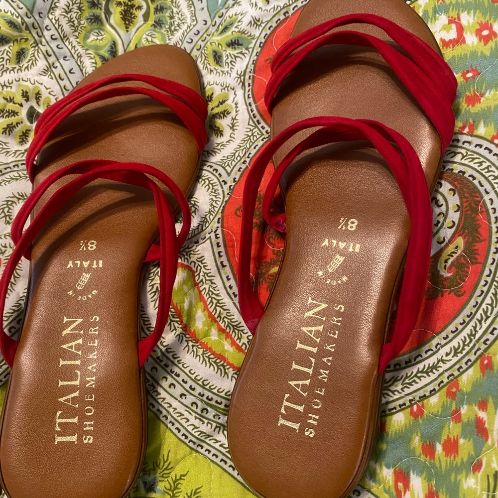Red Italian Strappy Sandals